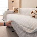 Decorative Slipcover for Pets, Kids, Boho Woven Couch Cover Throw Blanket with Tassel by Slipcover KAS™