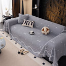 Luxurious Jacquard Couch Cover, Snag-Resistant Pet Friendly Couch Throw with Fringe