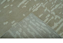 Custom Made Beige Modern Contemporary Hand Knotted Wool Area Rug