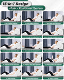 LX5 4-Piece Support for Shoulder & Upper Body Rest, Orthopedic Bed Wedge Pillow Set, Pebble White