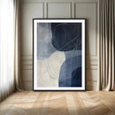 Navy Abstract Wall Art Canvas Print – Framed Minimal Lineart