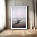 Moody Seascape Wall Art Canvas Print – Framed Neutral Foggy by MyGreatCanvas | Canvas Wall Art Prints | Photo Prints & Wall Decor