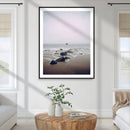 Moody Seascape Wall Art Canvas Print – Foggy Ocean Waves