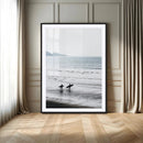 Surfer Silhouettes Wall Art Canvas Print – Minimalist Ocean