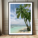 Tropical Beach Palm Trees Canvas Print – Framed Island