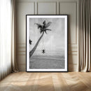 Black White Palm Tree Wall Art – Framed Ocean View Canvas by MyGreatCanvas | Canvas Wall Art Prints | Photo Prints & Wall Decor