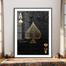 Ace of Spades Wall Art Canvas Print – Black and Gold Playing by MyGreatCanvas | Canvas Wall Art Prints | Photo Prints & Wall Decor