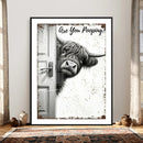 Funny Highland Cow Bathroom Wall Art Canvas Print, Are You by MyGreatCanvas | Canvas Wall Art Prints | Photo Prints & Wall Decor