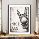 Funny Donkey Bathroom Wall Art Canvas Print, Nice Ass Farm by MyGreatCanvas | Canvas Wall Art Prints | Photo Prints & Wall Decor