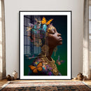 Butterfly Crown Gold Woman Portrait — Monarch Queen Canvas by MyGreatCanvas | Canvas Wall Art Prints | Photo Prints & Wall Decor