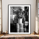 Highland Cow Toilet Paper Canvas Wall Art, Funny Bathroom by MyGreatCanvas | Canvas Wall Art Prints | Photo Prints & Wall Decor