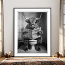 Funny Bathroom Canvas Wall Art, Texas Longhorn on Toilet by MyGreatCanvas | Canvas Wall Art Prints | Photo Prints & Wall Decor
