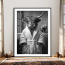 Funny Bathroom Wall Art Canvas Print, Highland Cow in by MyGreatCanvas | Canvas Wall Art Prints | Photo Prints & Wall Decor