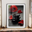 Black Lava Stone Rose Canvas | Red Rose Spa Photography by MyGreatCanvas | Canvas Wall Art Prints | Photo Prints & Wall Decor