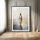 Jesus Walking on Water Wall Art Canvas Print, Christian Wall