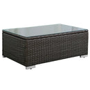 4 Pieces Brown Wicker Rattan Sofa Furniture Set Patio Garden Lawn Cushioned Seat by LJGDeals