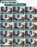 LX5 4-Piece Support for Shoulder & Upper Body Rest, Orthopedic Bed Wedge Pillow Set, Oat Brown