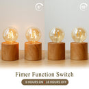 Set of 4 Wood Grain Table Lamp 6.5" Tall