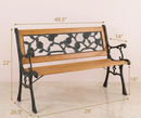 Cast Iron & Wood Outdoor Garden Bench with Ornate Backrest by 2Dropme
