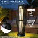 2 Piece Solar Powered Lantern Wicker Solar Patio Lamp by JHY DESIGN