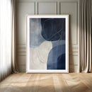 Navy Abstract Wall Art Canvas Print – Framed Minimal Lineart