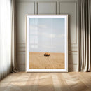 Minimalist Nature Wall Art Canvas Print – Framed Bison