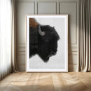 Western Rustic Wall Art Canvas Print – Framed Buffalo Black