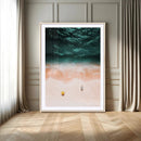 Aerial Serenity Wall Art Canvas Print – Gentle Waves Peach