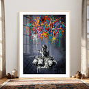Banksy Inspired Boy Swing Wall Art Canvas Print by MyGreatCanvas | Canvas Wall Art Prints | Photo Prints & Wall Decor
