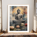 Serene Buddha with Lotus Flowers | Tranquil Meditation Art | by MyGreatCanvas | Canvas Wall Art Prints | Photo Prints & Wall Decor