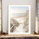 Coastal Beach Path Wall Art Canvas Print – Neutral Ocean by MyGreatCanvas | Canvas Wall Art Prints | Photo Prints & Wall Decor