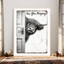 Funny Highland Cow Bathroom Wall Art Canvas Print, Are You by MyGreatCanvas | Canvas Wall Art Prints | Photo Prints & Wall Decor