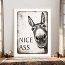 Funny Donkey Bathroom Wall Art Canvas Print, Nice Ass Farm by MyGreatCanvas | Canvas Wall Art Prints | Photo Prints & Wall Decor