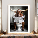 Texas Longhorn Cow Toilet Paper Canvas Wall Art, Funny by MyGreatCanvas | Canvas Wall Art Prints | Photo Prints & Wall Decor