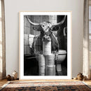 Texas Longhorn Cow Toilet Paper Canvas Wall Art, Funny by MyGreatCanvas | Canvas Wall Art Prints | Photo Prints & Wall Decor