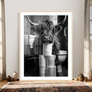 Highland Cow Toilet Paper Canvas Wall Art, Funny Bathroom by MyGreatCanvas | Canvas Wall Art Prints | Photo Prints & Wall Decor