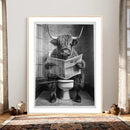 Funny Bathroom Canvas Wall Art, Texas Longhorn on Toilet by MyGreatCanvas | Canvas Wall Art Prints | Photo Prints & Wall Decor