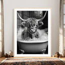 Highland Cow Bathtub Canvas Wall Art, Funny Bathroom Print by MyGreatCanvas | Canvas Wall Art Prints | Photo Prints & Wall Decor