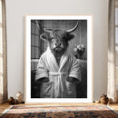 Funny Bathroom Wall Art Canvas Print, Highland Cow in by MyGreatCanvas | Canvas Wall Art Prints | Photo Prints & Wall Decor
