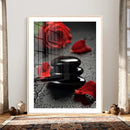 Black Lava Stone Rose Canvas | Red Rose Spa Photography by MyGreatCanvas | Canvas Wall Art Prints | Photo Prints & Wall Decor