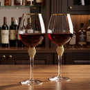 Large Diamond Wine Glasses - 15 Ounce (2, Clear) by The Wine Savant