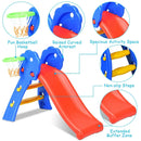 2 Step Indoors Kids Plastic Folding Slide with Basketball Hoop by LJGDeals