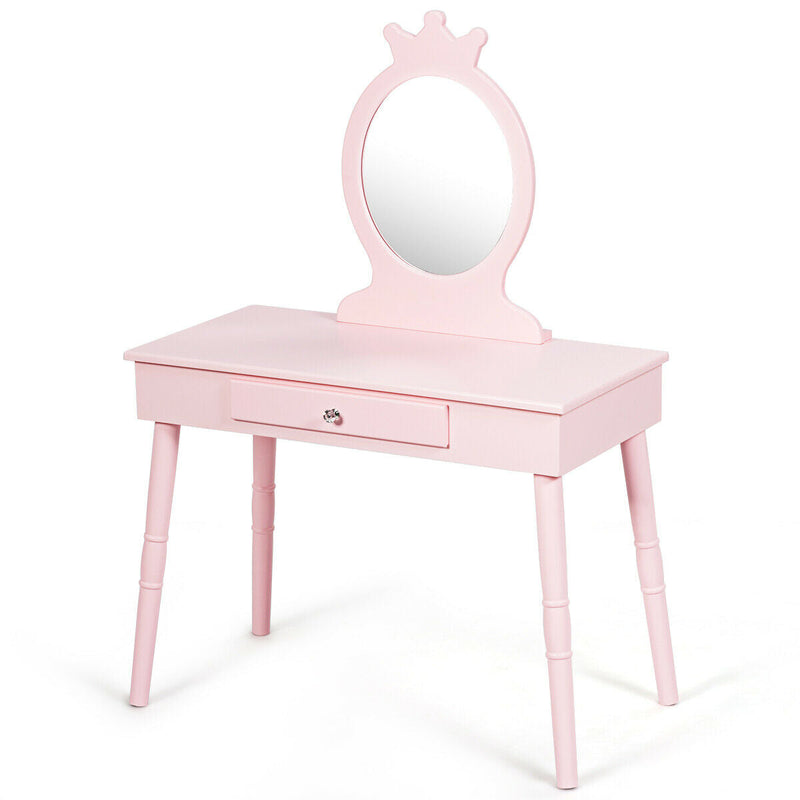 Kids Vanity Makeup Table and Chair Set Make Up Stool, photo 4 of 8