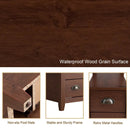 Set of 2 End Table Wooden with 2 Drawer & Shelf Bedside Table by LJGDeals