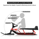 55.5 x 23.5 Inch Snow Sled with Steering Wheel and Double Brakes Pull Rope Slider by LJGDeals