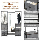 3-in-1 Portable Multifunctional Dresser with 8 Fabric Drawers and Metal Rack