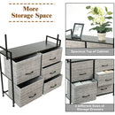 5 Fabric Drawers Dresser with Metal Frame and Wooden Top by DirectDeals