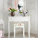 Vanity Wood Dressing Stool Padded Piano Seat with Rose Cushion by LJGDeals