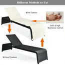 Patio Rattan Lounge Chair Back Adjustable Chaise Recliner with Cushioned by LJGDeals