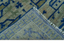 Blue And Beige Modern Design Hand Knotted Custom Made Wool Area Rug